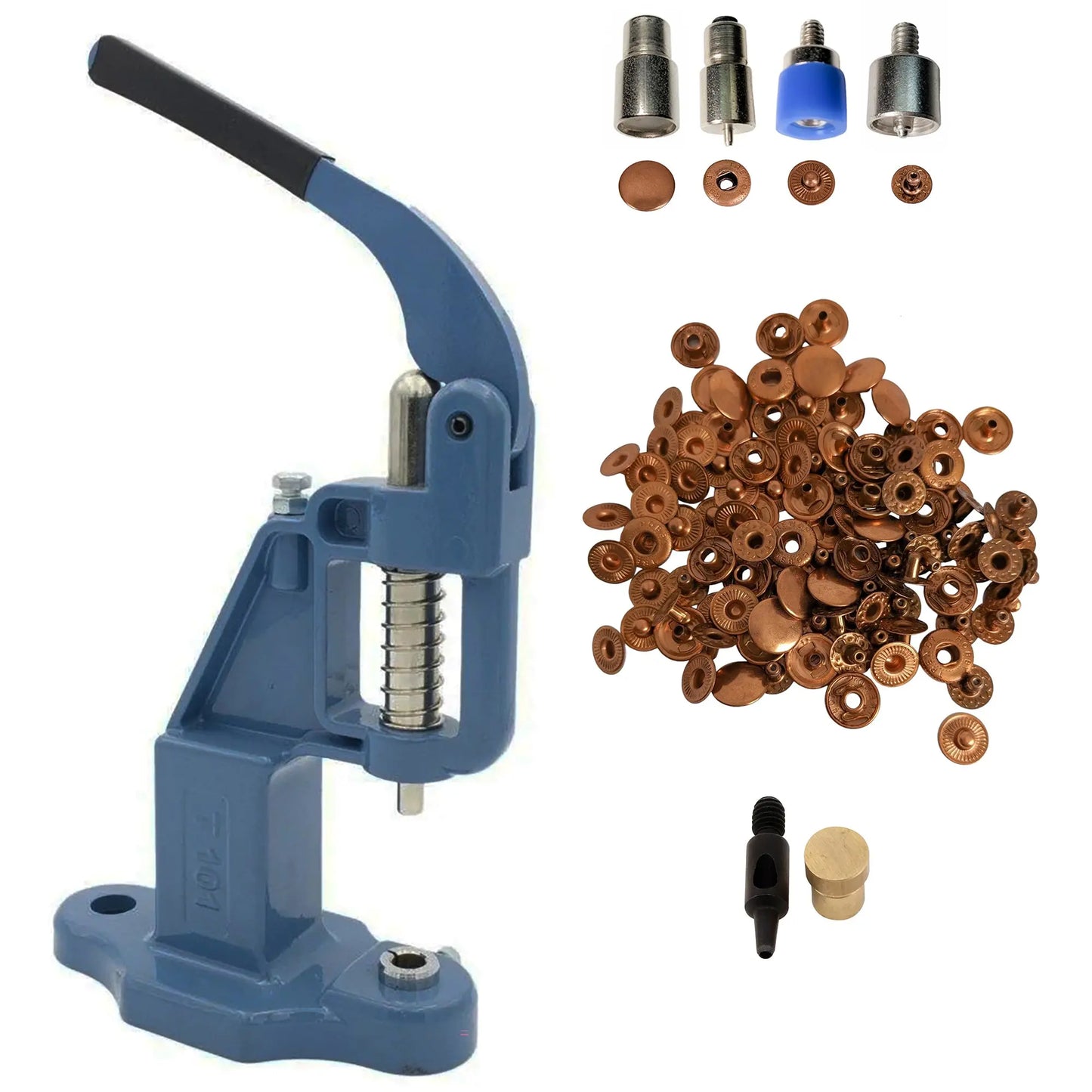 720 sets of 10mm (line 16) VT2 4 Piece Fashion Snap Buttons with Manual Press Machine, Dies, Hole Punch Tool - Image #1