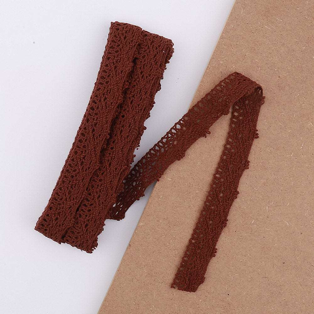 5mt brown cotton crochet lace vintage trimming (34518)