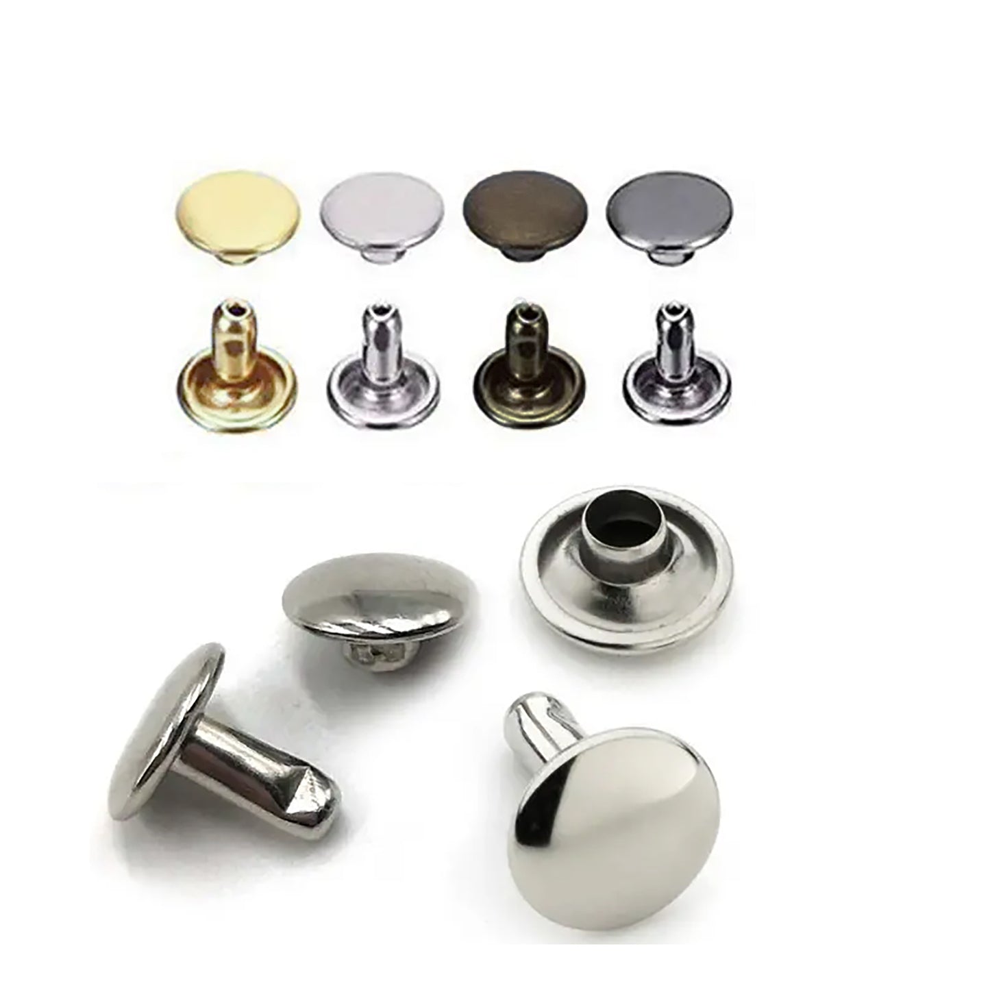 Brass Double Capped Rivets - 9 mm
