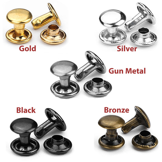 9mm Double Capped  Rivets (Size 33.5) 100 sets