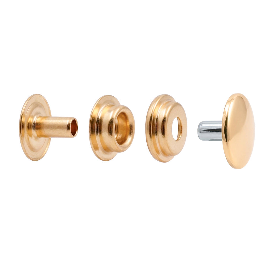 Hobby Trendy Gold Stainless Steel Metal Rust Free 15 mm Utility Snap Buttons ( Line 24 - 24L)