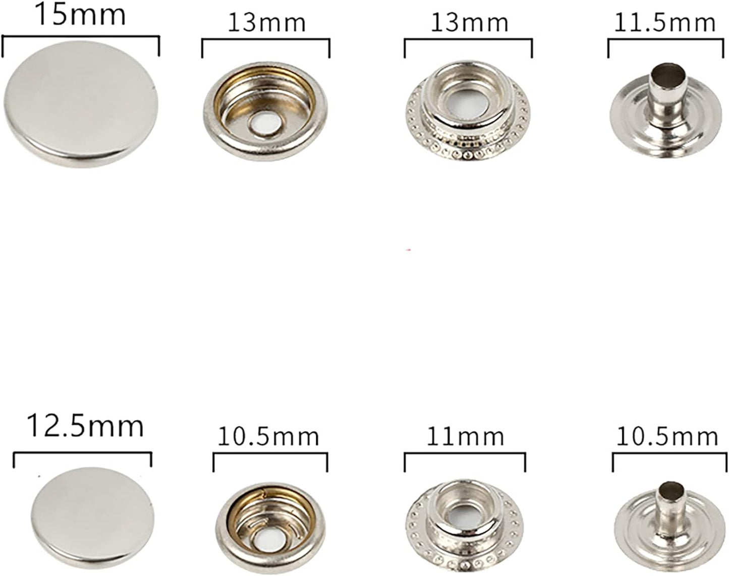 Hand Press with Total 200 Sets (800 Pieces) Rust Free 12.5mm (20L - ln20) Snaps and 15mm (24L-ln24) Snaps with Dies and Hole Punches