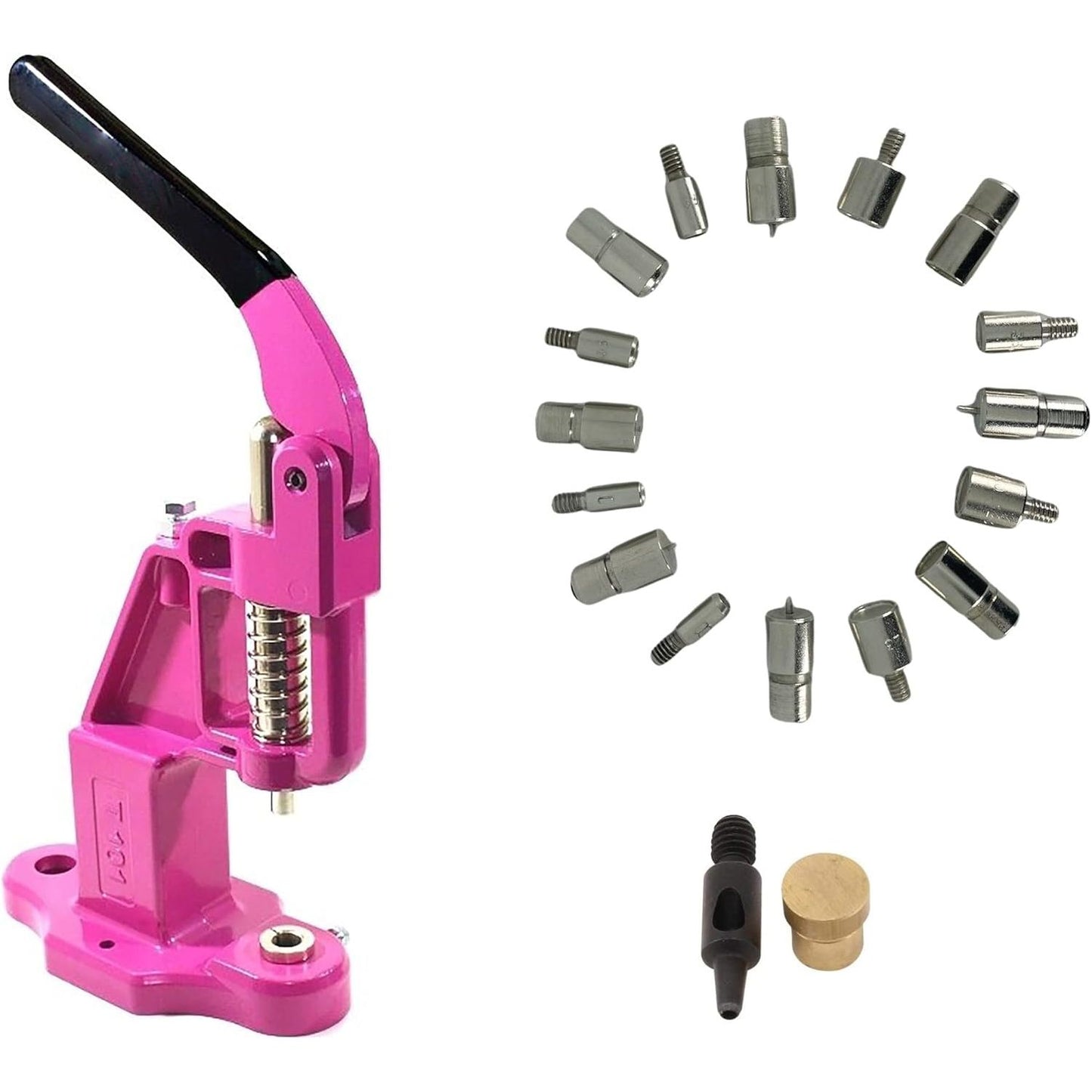 Large Essential Rivet Setting Kit with Hand Press Machine 8 Rivet Dies and 2 mm Hole Punch