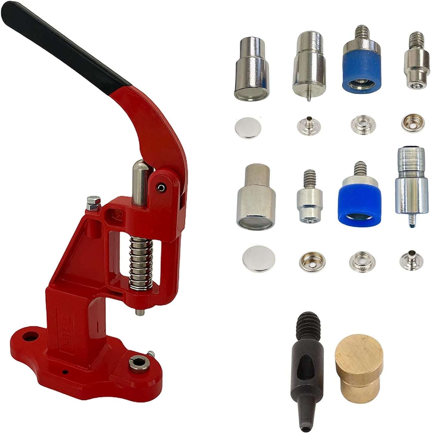 Hand Press with Total 200 Sets (800 Pieces) Rust Free 12.5mm (20L - ln20) Snaps and 15mm (24L-ln24) Snaps with Dies and Hole Punches
