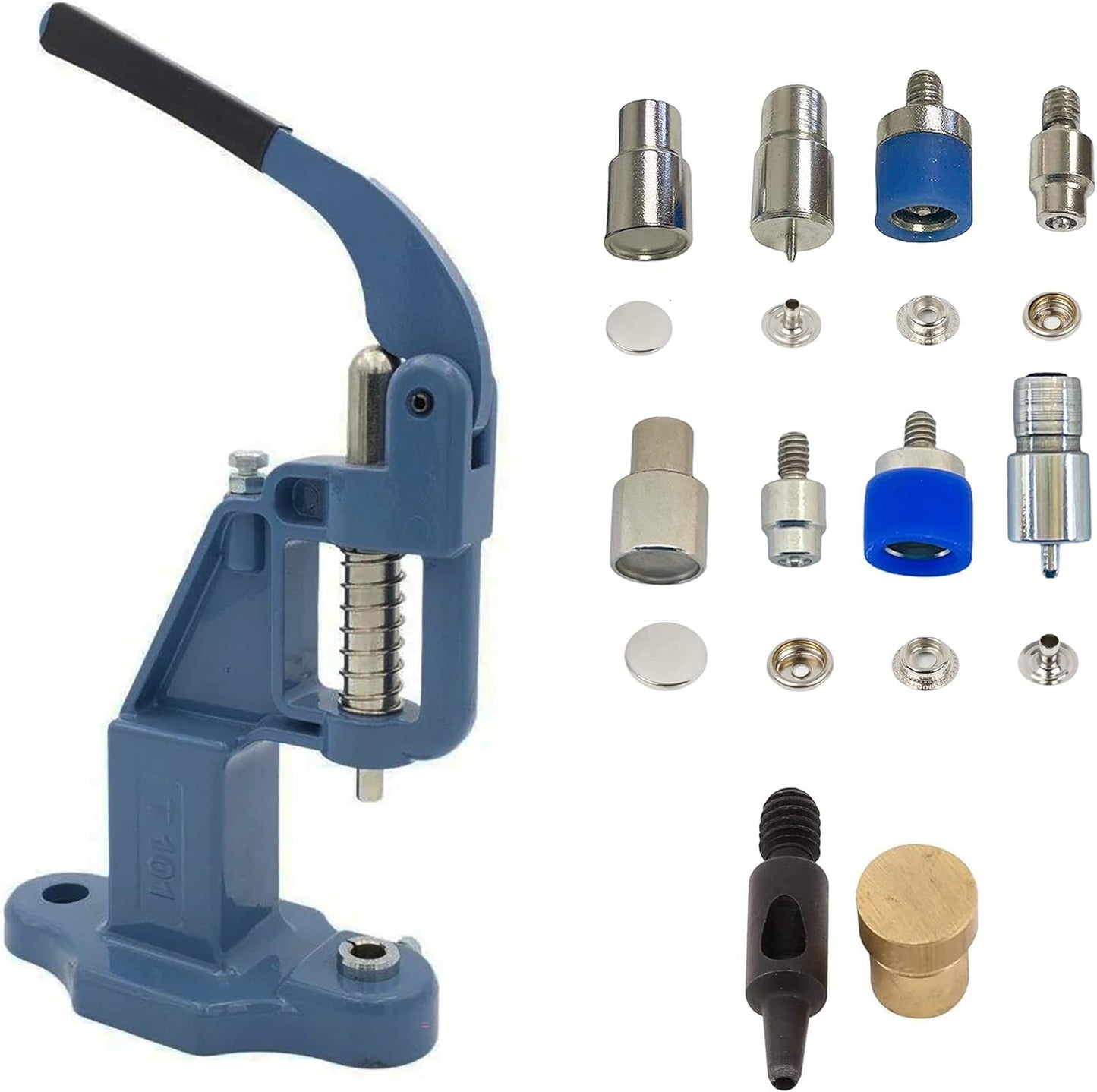 Hand Press with Total 200 Sets (800 Pieces) Rust Free 12.5mm (20L - ln20) Snaps and 15mm (24L-ln24) Snaps with Dies and Hole Punches