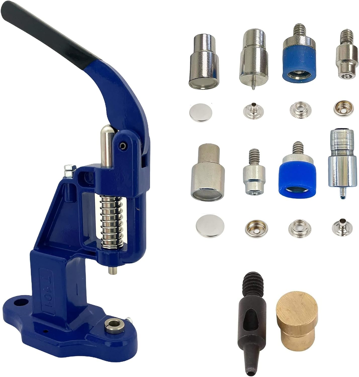 Hand Press with Total 200 Sets (800 Pieces) Rust Free 12.5mm (20L - ln20) Snaps and 15mm (24L-ln24) Snaps with Dies and Hole Punches
