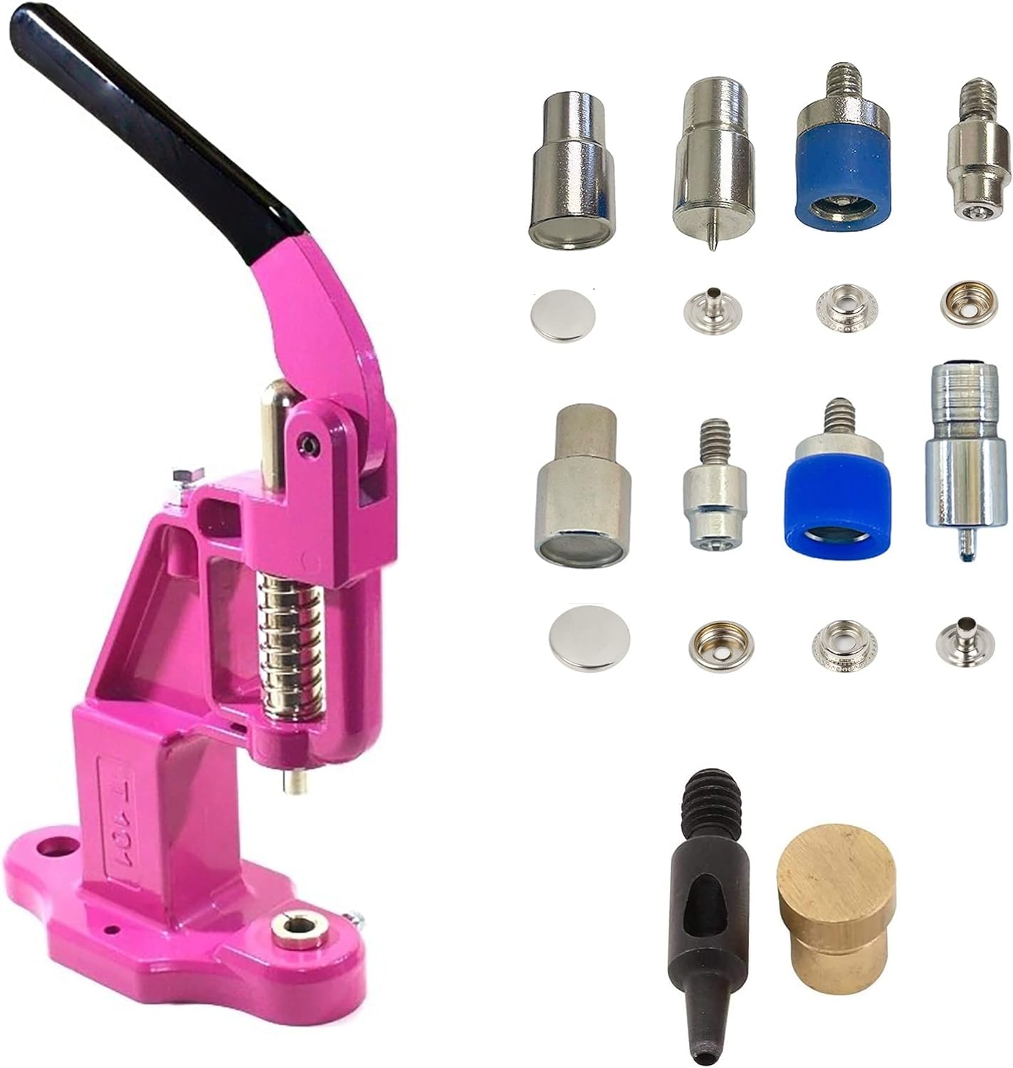 Hand Press with Total 200 Sets (800 Pieces) Rust Free 12.5mm (20L - ln20) Snaps and 15mm (24L-ln24) Snaps with Dies and Hole Punches