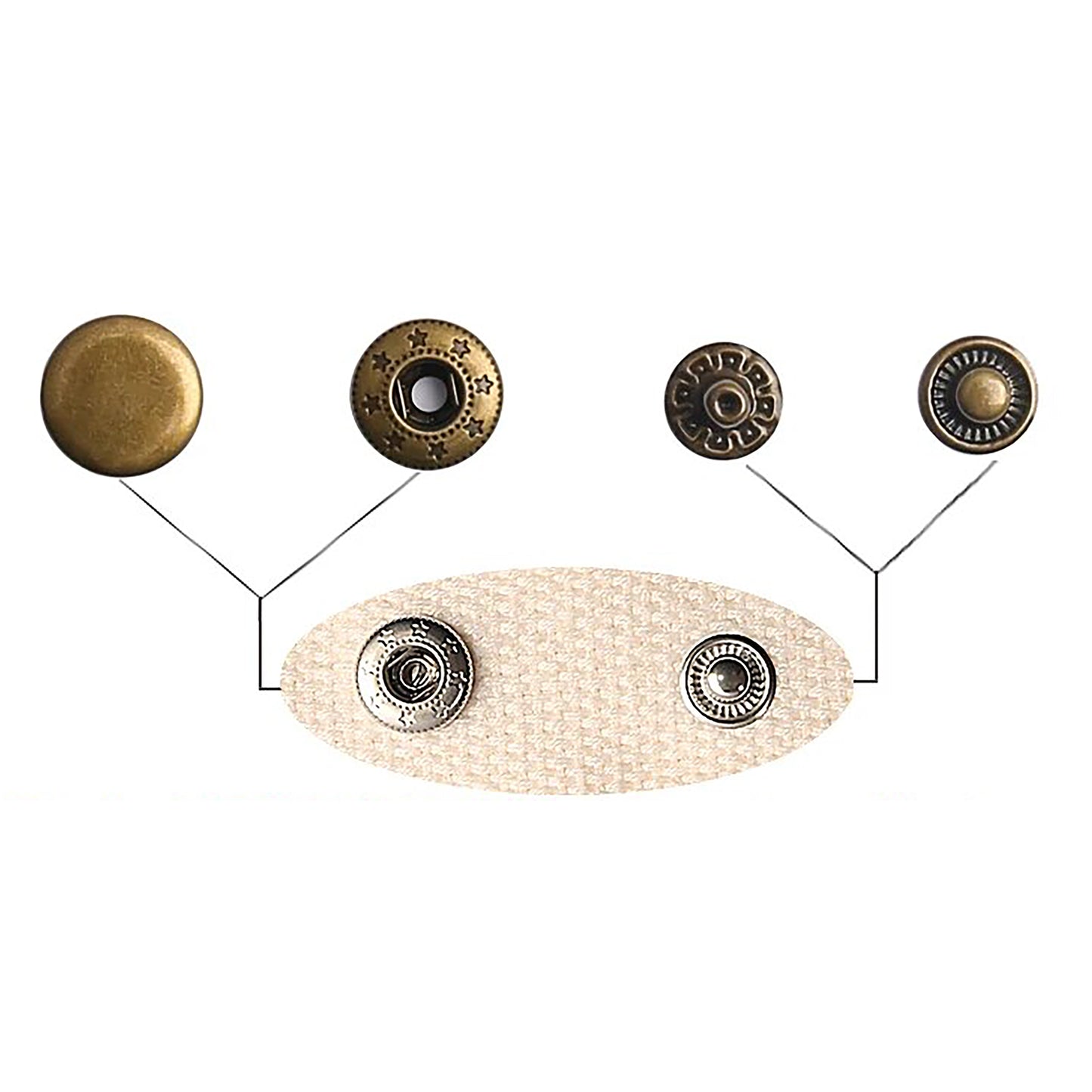 12.5 mm System 54 Round Metal Snap Buttons