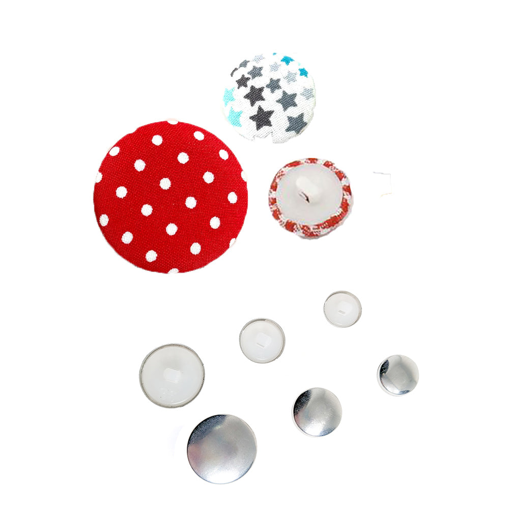 100 Buttons to Cover - Round Aluminum Cover Buttons with plastic back- DIY Fabric Cover Buttons