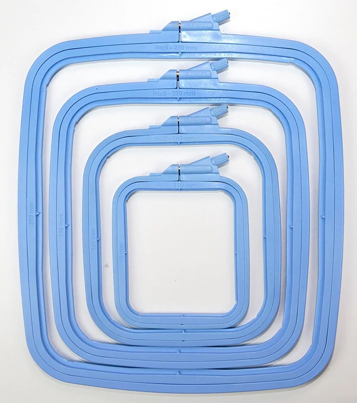 Plastic Square Embroidery Hoops - Blue - Clearance