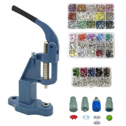 550 Sets of Colorful 9.5 mm Variety Prong Snaps Buttons Set with Manual Press Machine and Snap Button Dies