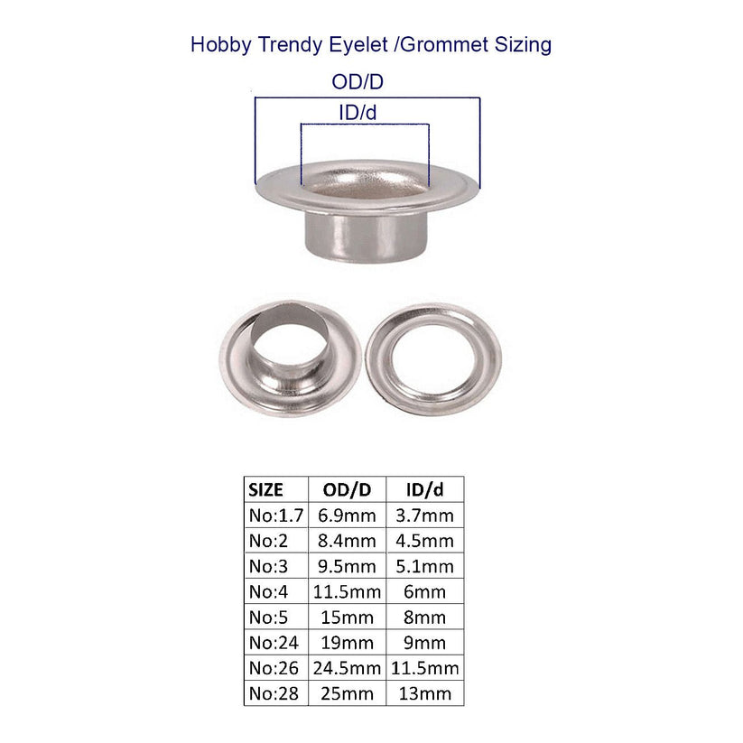 Eyelet Dies Size 26 for Grommets and Eyelets (Inner diameter: 12 mm)
