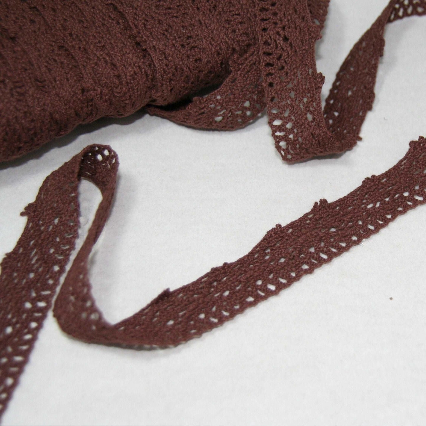 5mt brown cotton crochet lace vintage trimming (34518)