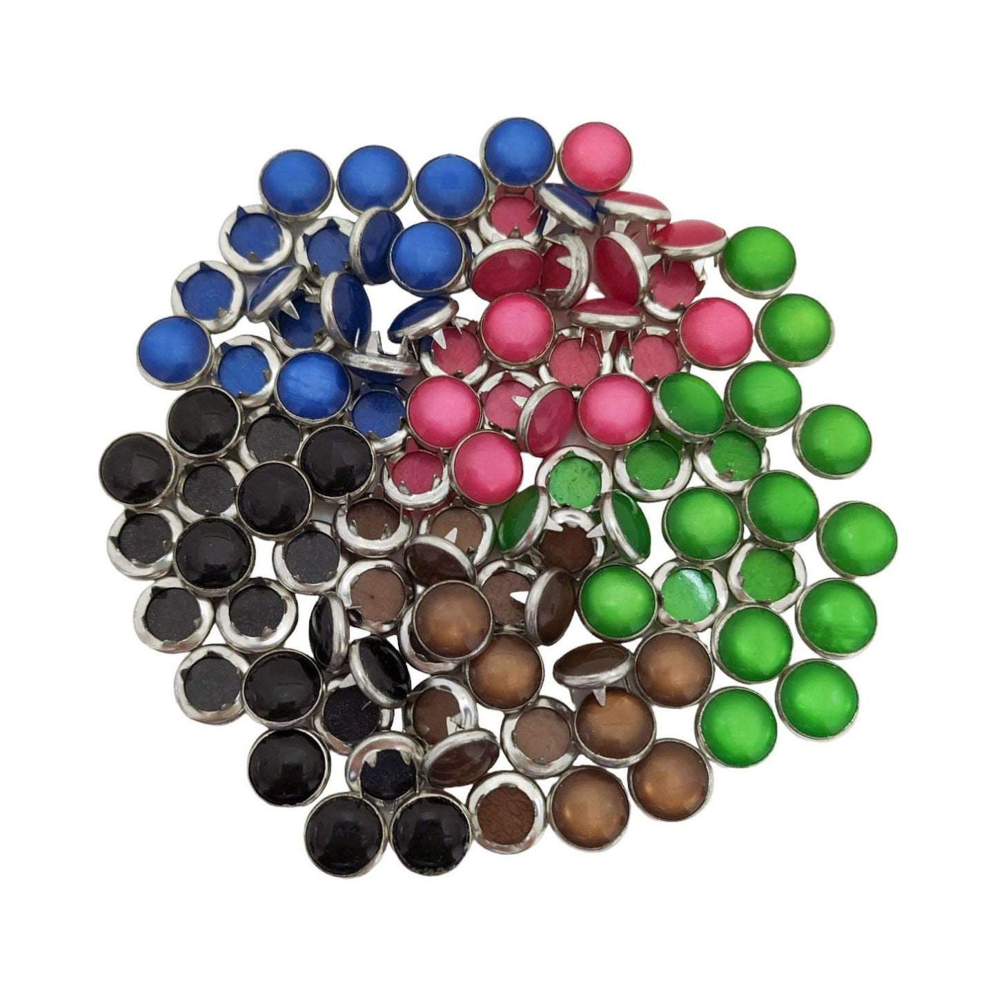 9.5 mm Colored Pearl Capped Prong Snaps 20 sets or 50 sets