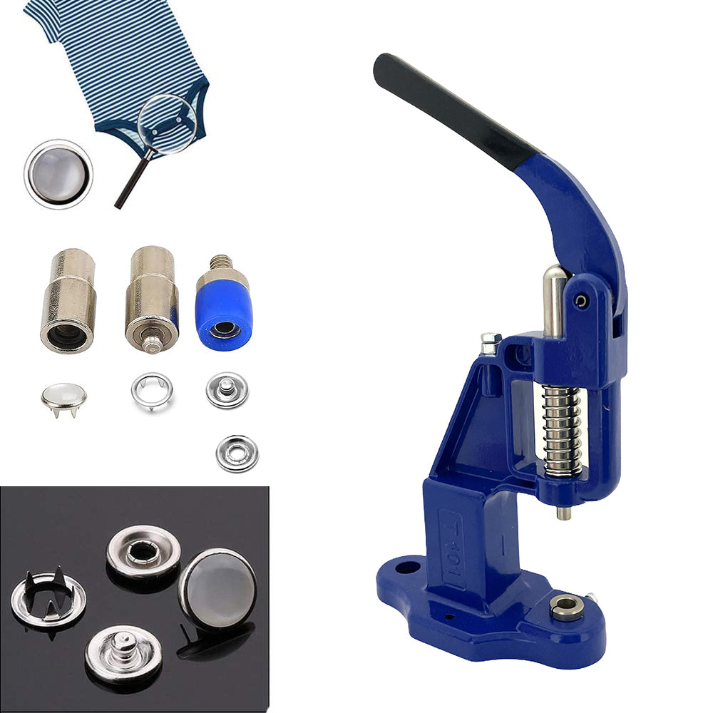 720 Sets 4 piece 9.5 mm Pearl Capped Prong Snap Button Set with Manual Grommet Machine, DIY Fastener Dies