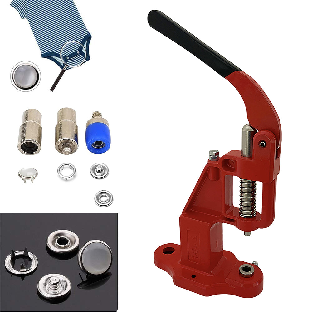 720 Sets 4 piece 9.5 mm Pearl Capped Prong Snap Button Set with Manual Grommet Machine, DIY Fastener Dies