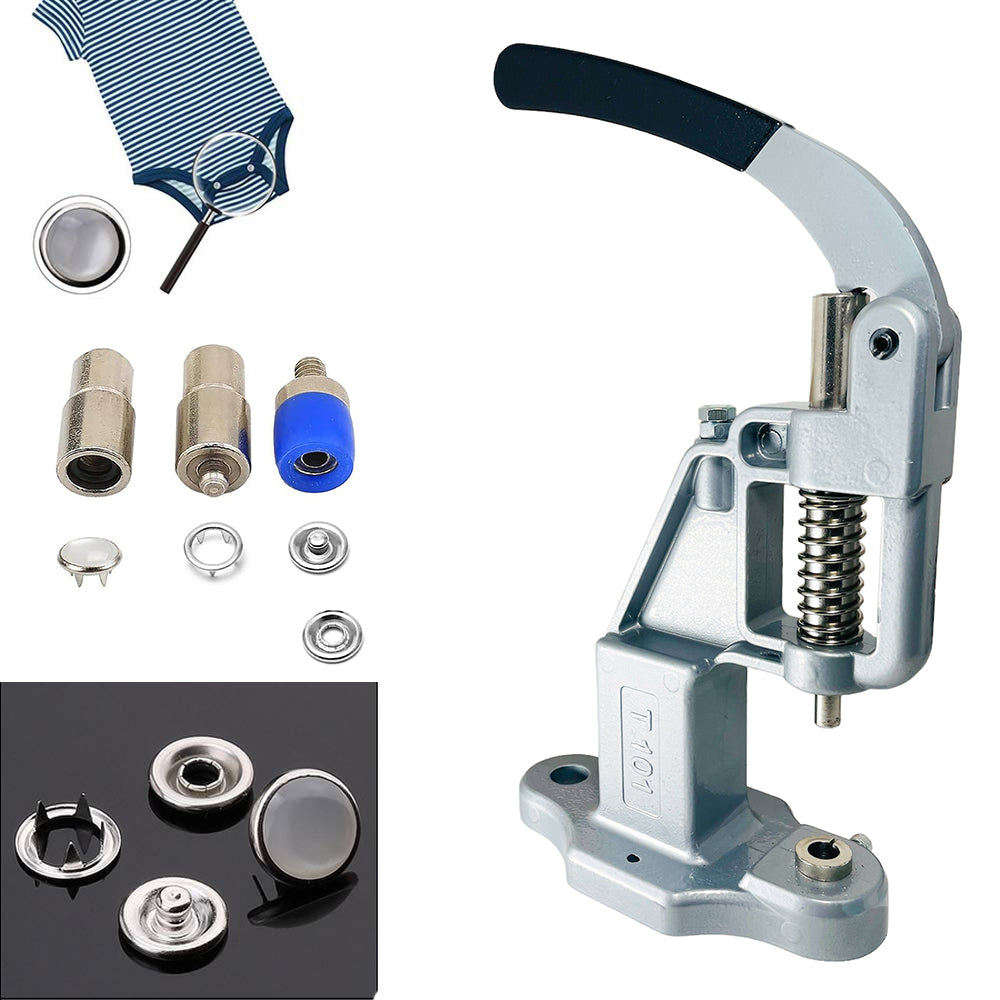 720 Sets 4 piece 9.5 mm Pearl Capped Prong Snap Button Set with Manual Grommet Machine, DIY Fastener Dies