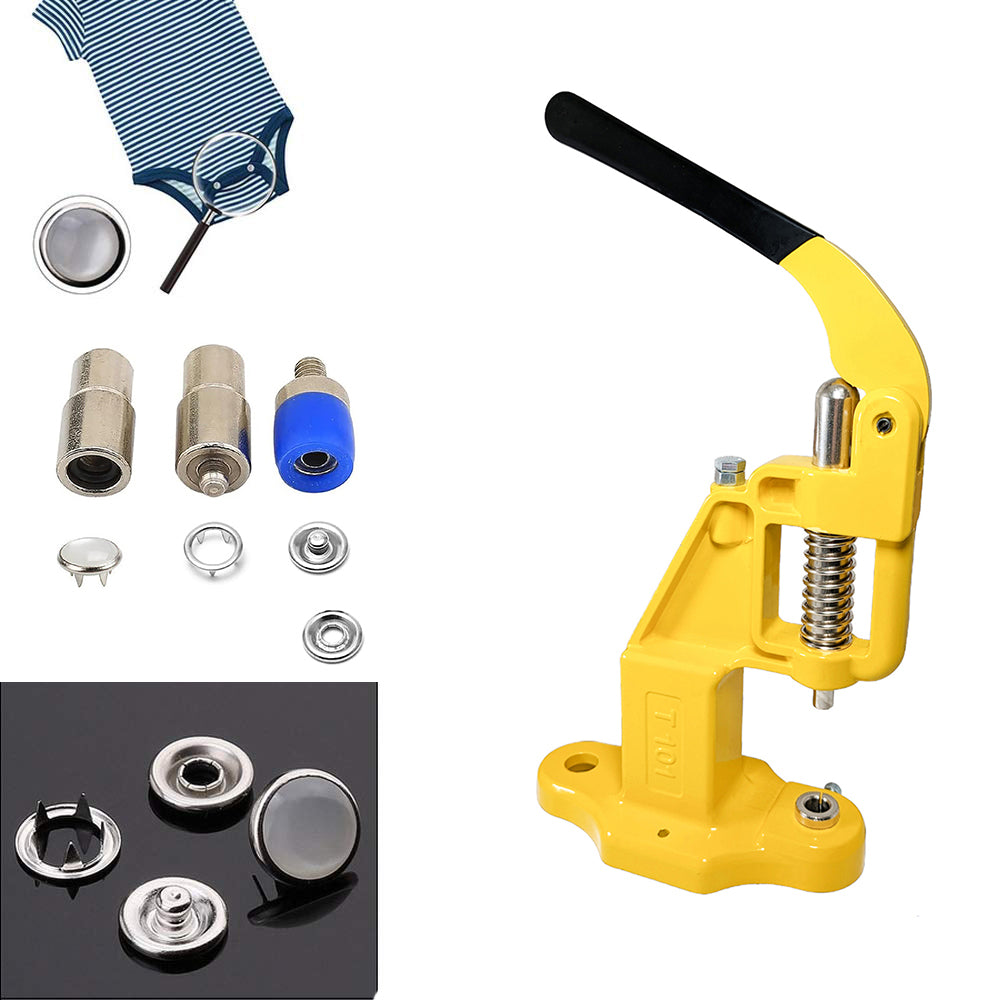 720 Sets 4 piece 9.5 mm Pearl Capped Prong Snap Button Set with Manual Grommet Machine, DIY Fastener Dies