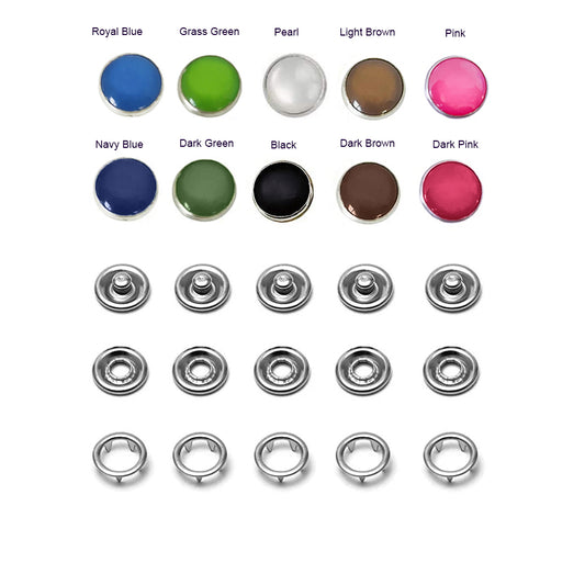 9.5 mm Colored Pearl Capped Prong Snaps 20 sets or 50 sets