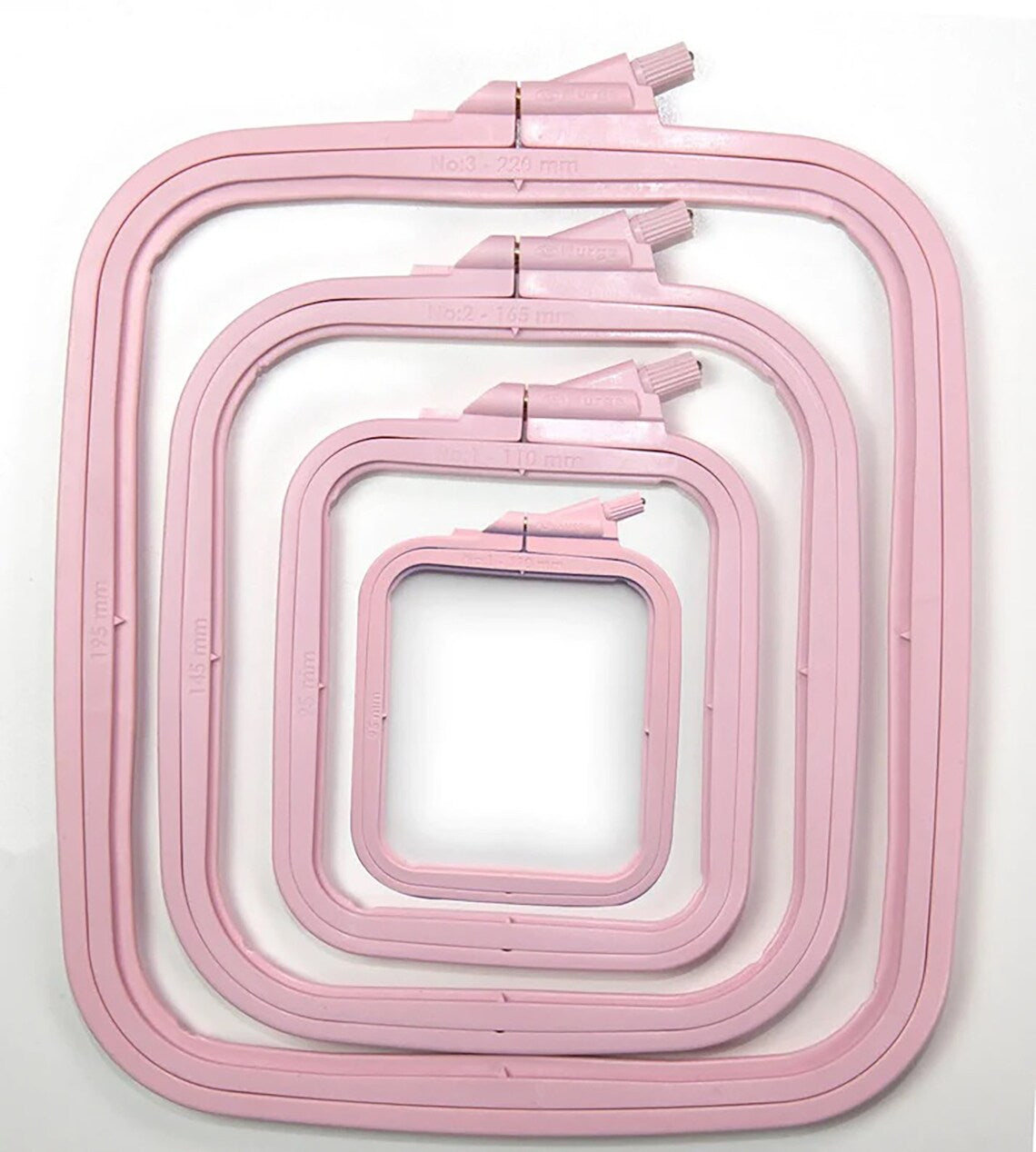Nurge Plastic Square Embroidery Hoops - Pink- Clearance