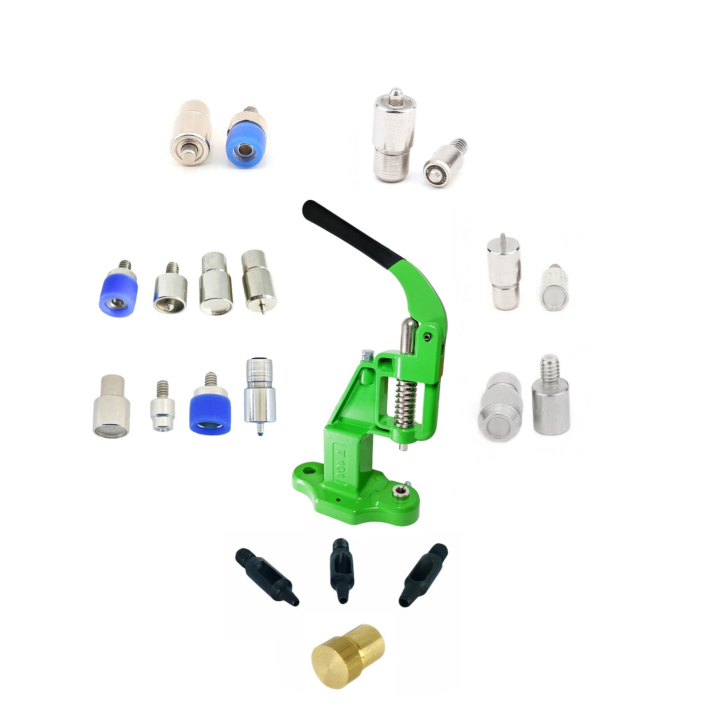 Mixed Dies Set with Hand Press Hole Punches, Essential Dies for Snap Buttons, Eyelets, Grommets, Rivets Setting