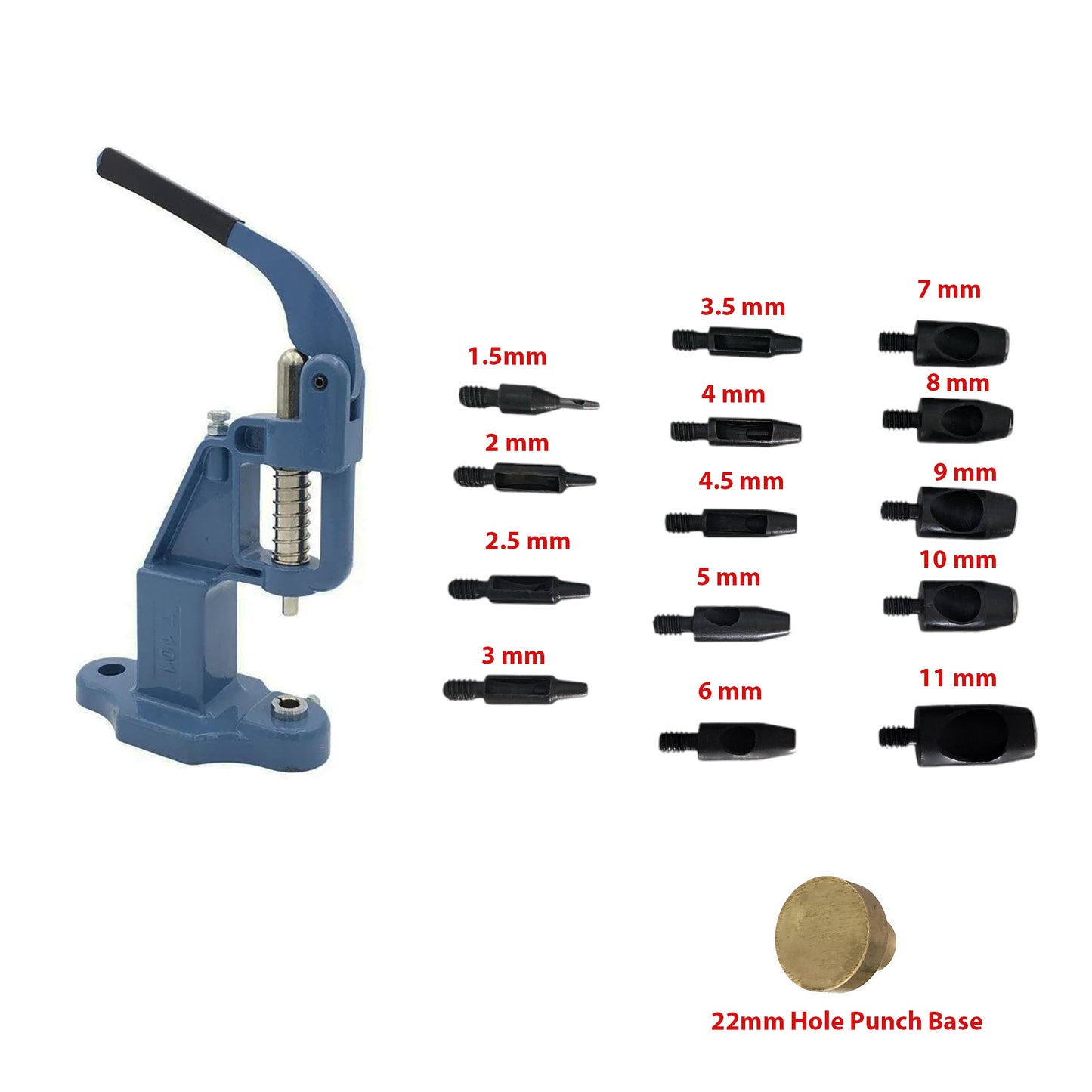 Hobby Trendy Circle Shaped Hole Punch Set with Hand Press for Leathercrafts DIY Project Crafts