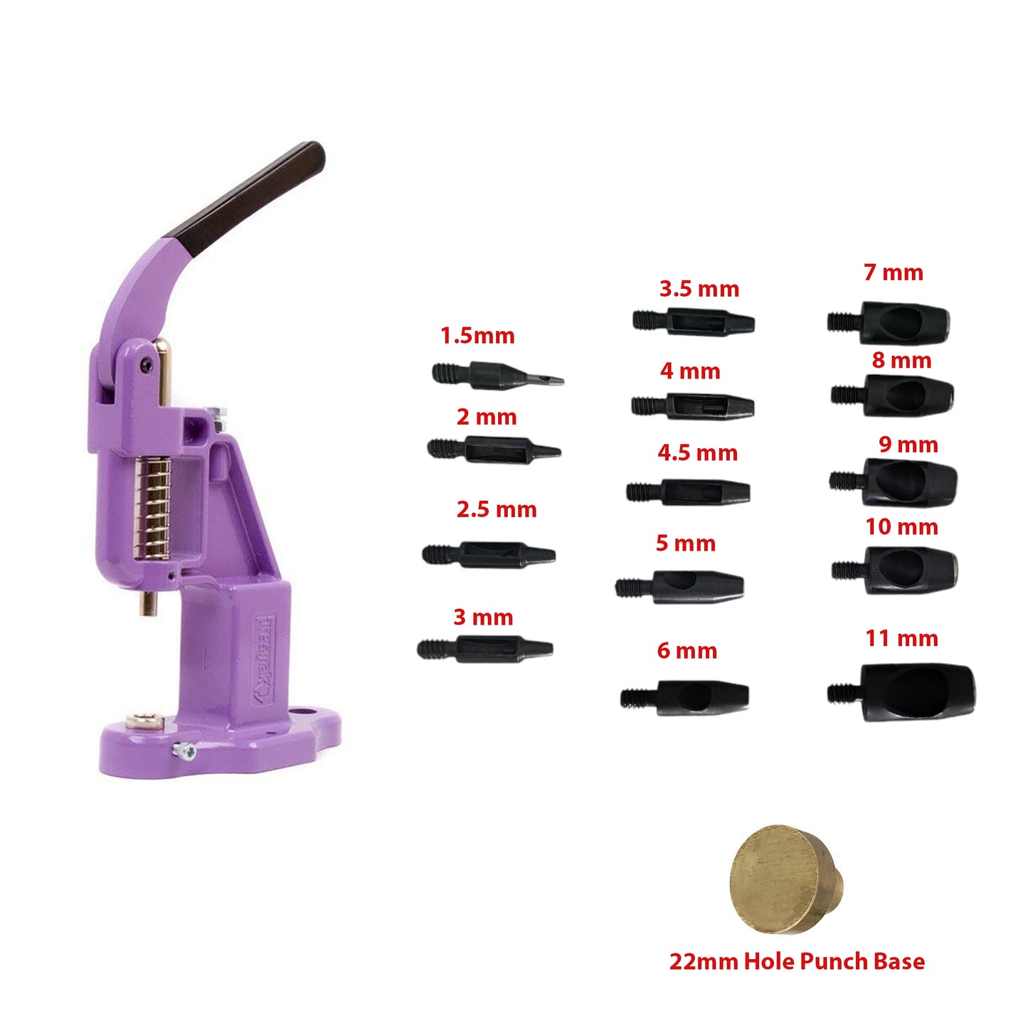 Hobby Trendy Circle Shaped Hole Punch Set with Hand Press for Leathercrafts DIY Project Crafts