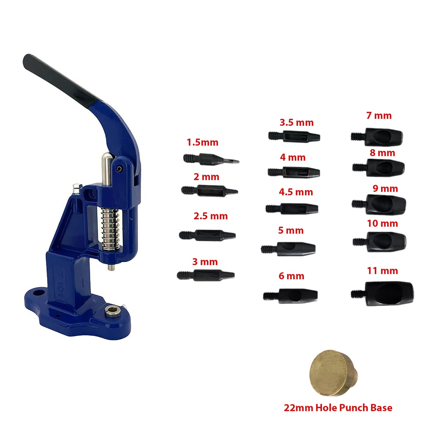Hobby Trendy Circle Shaped Hole Punch Set with Hand Press for Leathercrafts DIY Project Crafts