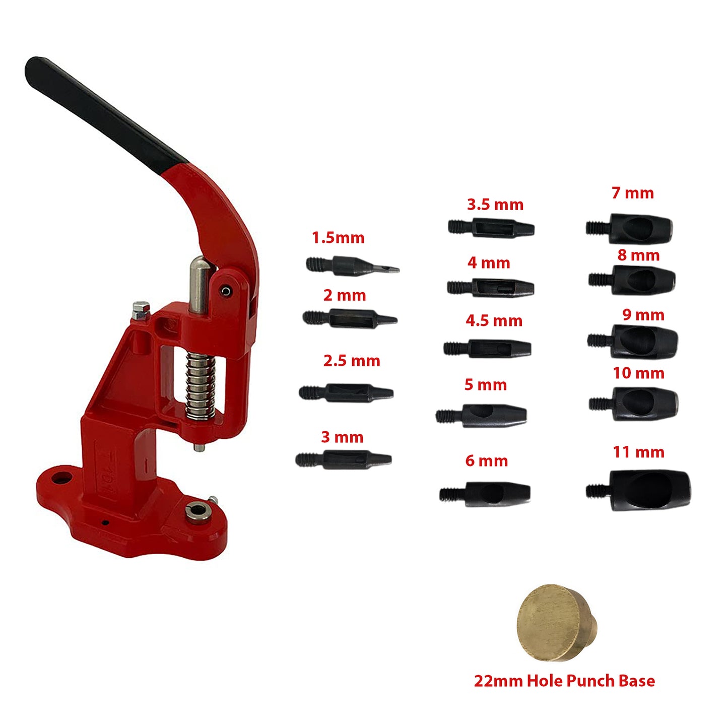 Hobby Trendy Circle Shaped Hole Punch Set with Hand Press for Leathercrafts DIY Project Crafts