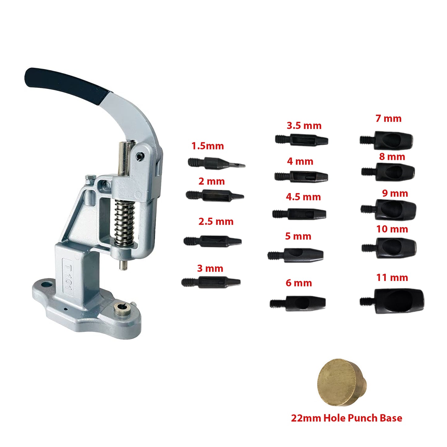 Hobby Trendy Circle Shaped Hole Punch Set with Hand Press for Leathercrafts DIY Project Crafts