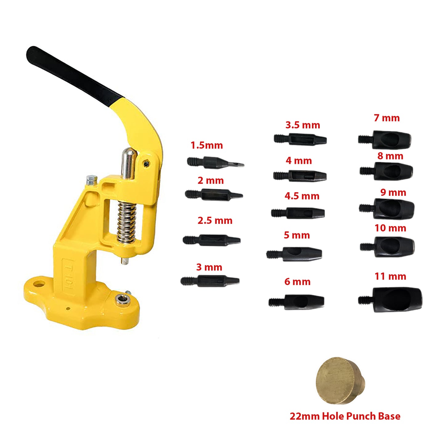 Hobby Trendy Circle Shaped Hole Punch Set with Hand Press for Leathercrafts DIY Project Crafts
