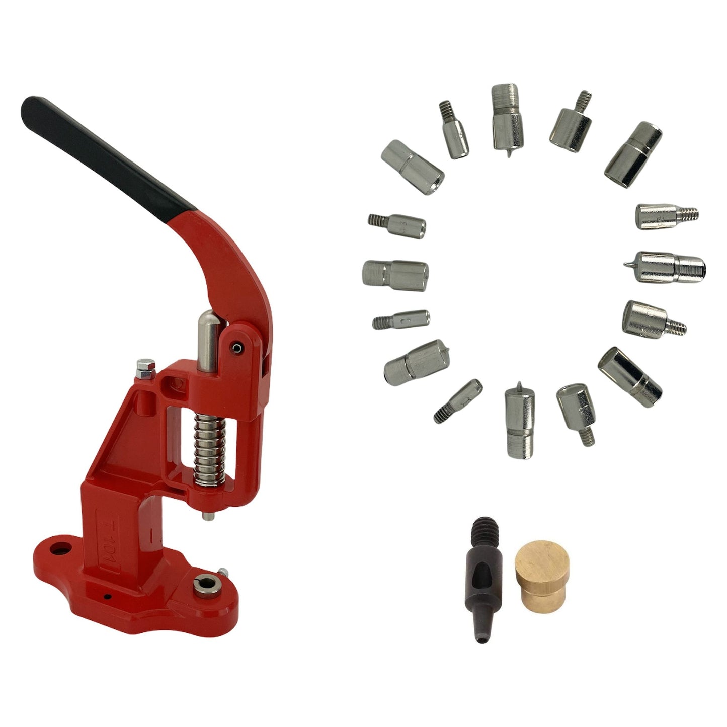 Large Essential Rivet Setting Kit with Hand Press Machine 8 Rivet Dies and 2 mm Hole Punch