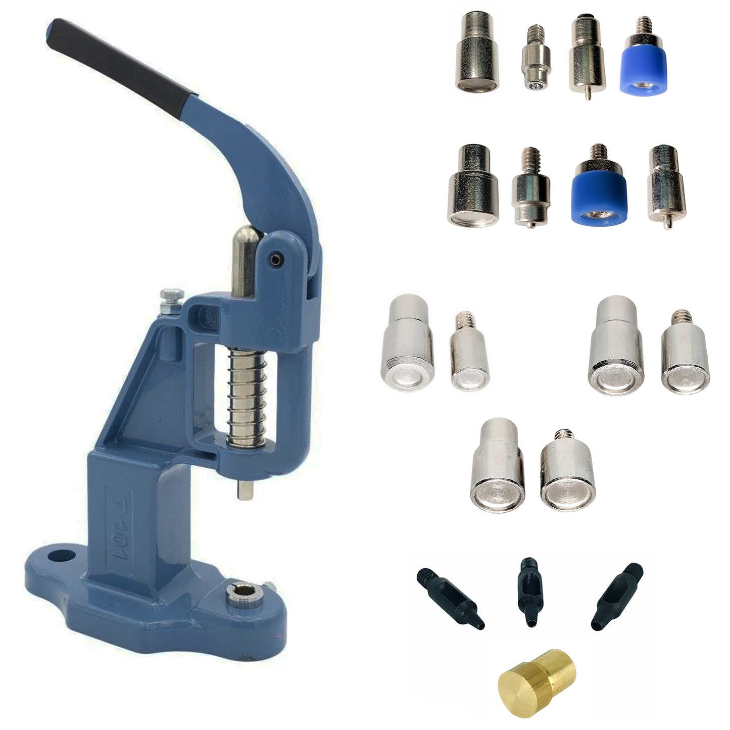 Hand Press Kit with Utility Snap Dies and Double Capped Rivet Dies