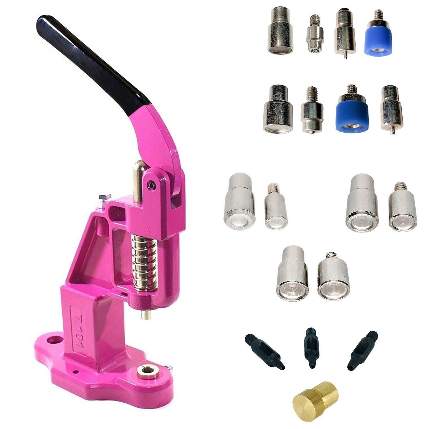 Hand Press Kit with Utility Snap Dies and Double Capped Rivet Dies