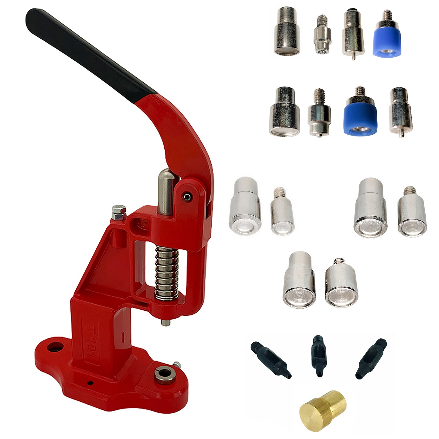 Hand Press Kit with Utility Snap Dies and Double Capped Rivet Dies