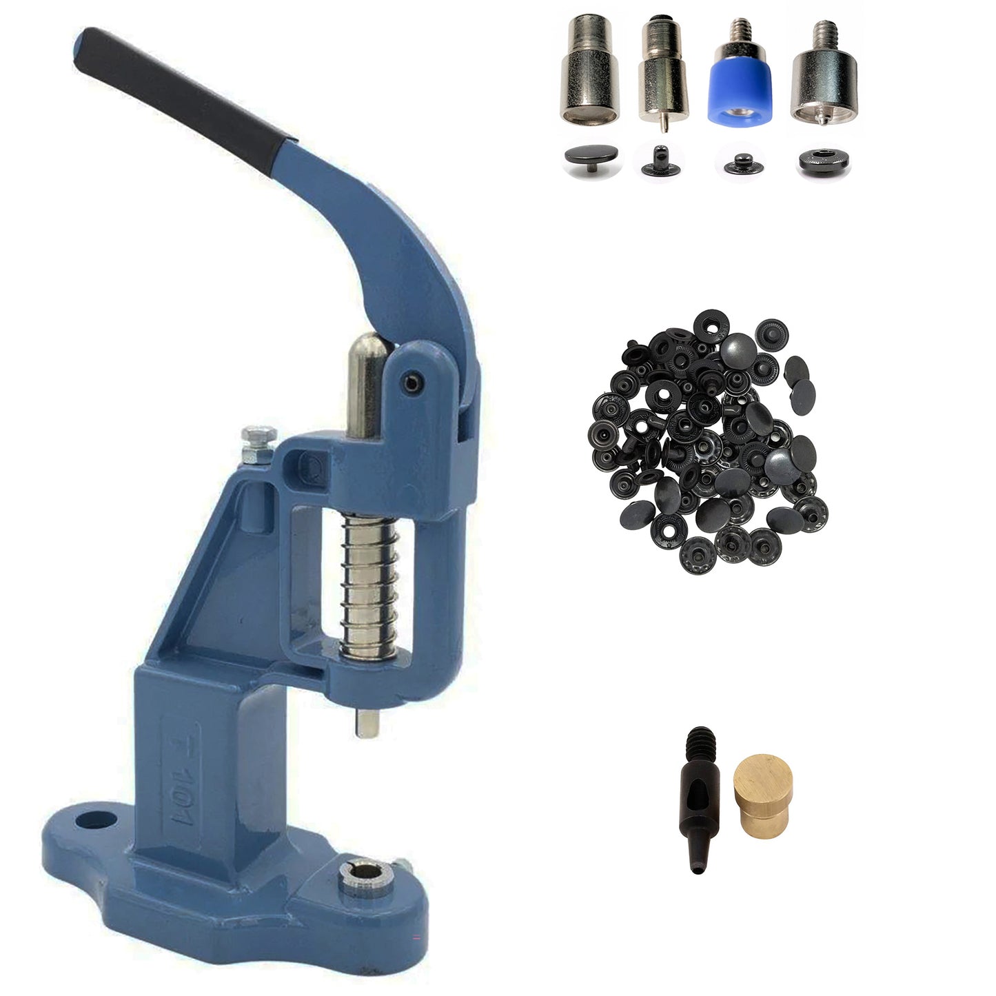 720 sets of 10mm (line 16) VT2 4 Piece Fashion Snap Buttons with Manual Press Machine, Dies, Hole Punch Tool