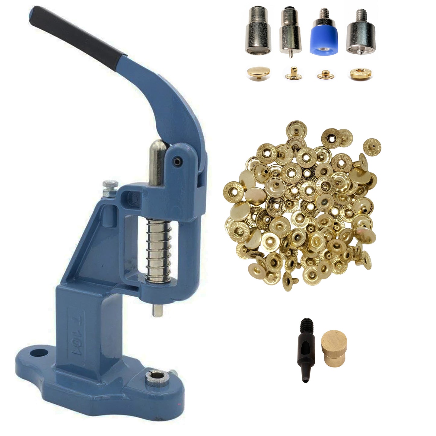 720 Sets 4 Piece 12.5mm (line 20) Fashion Spring Snap Buttons with Manual Press Machine, Dies, Hole Punch Tool