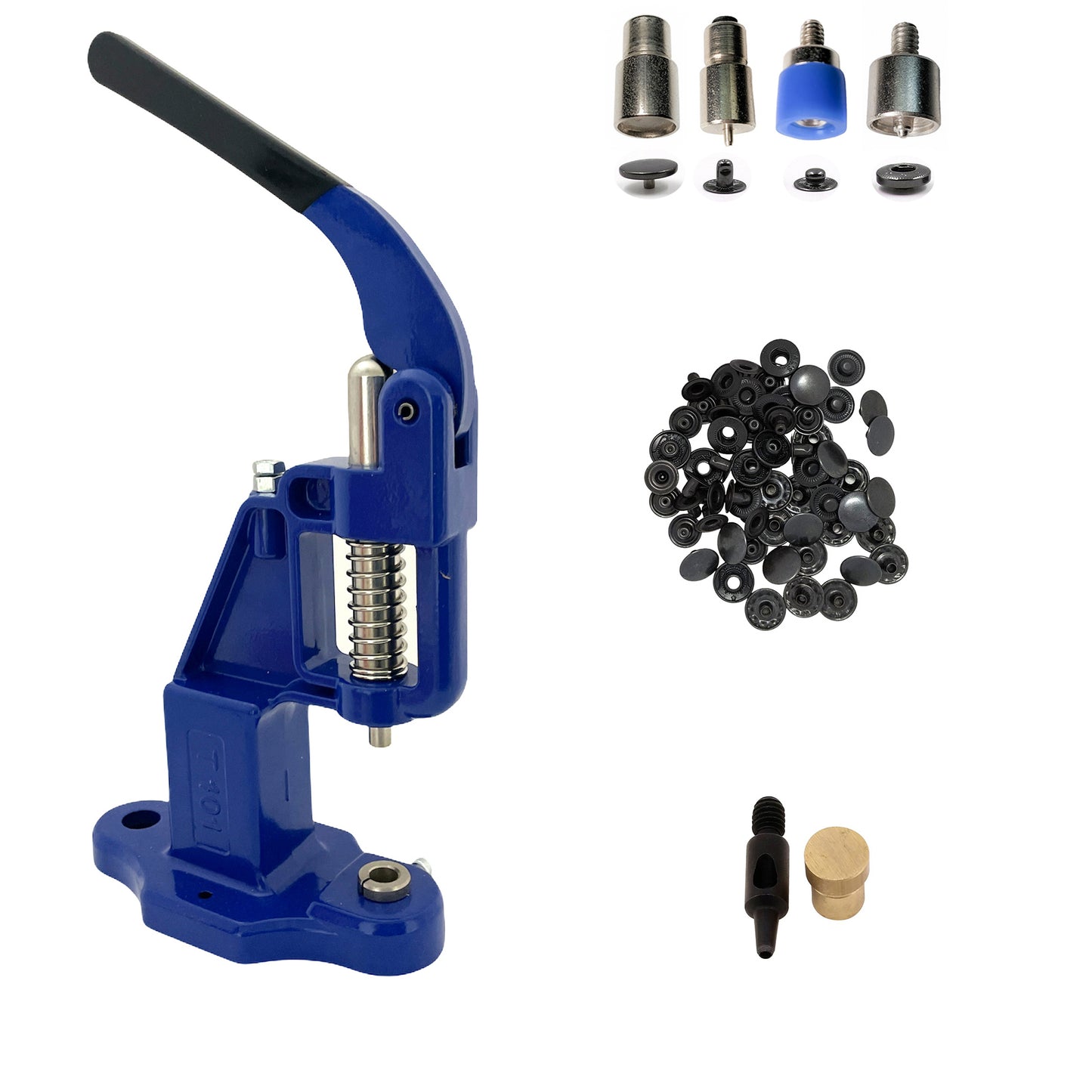 720 sets of 10mm (line 16) VT2 4 Piece Fashion Snap Buttons with Manual Press Machine, Dies, Hole Punch Tool