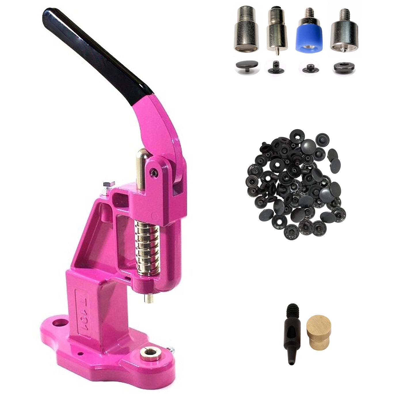 720 sets of 10mm (line 16) VT2 4 Piece Fashion Snap Buttons with Manual Press Machine, Dies, Hole Punch Tool