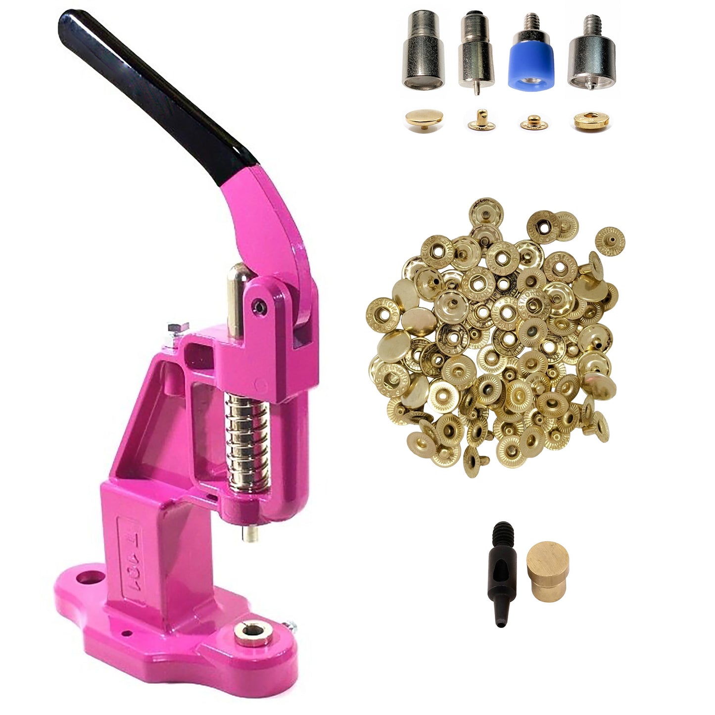 720 Sets 4 Piece 12.5mm (line 20) Fashion Spring Snap Buttons with Manual Press Machine, Dies, Hole Punch Tool