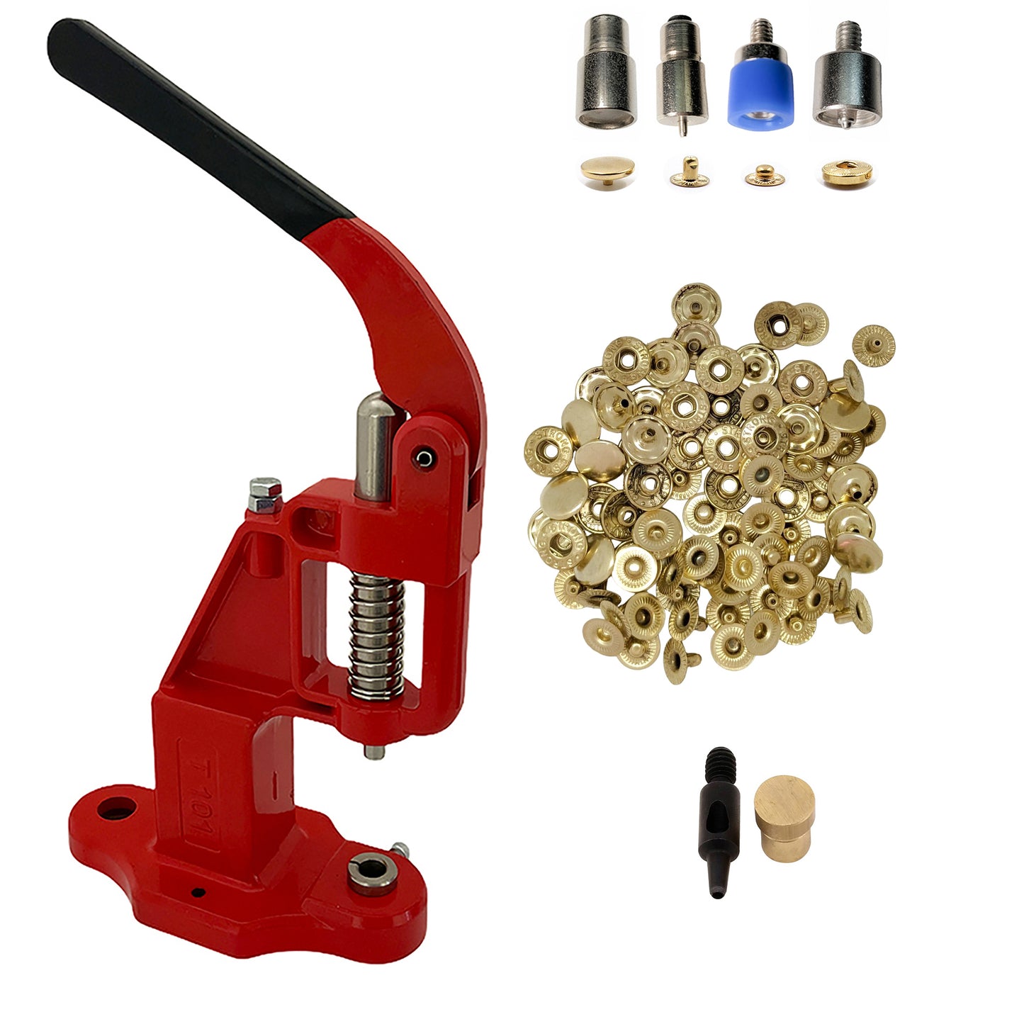 720 sets of 10mm (line 16) VT2 4 Piece Fashion Snap Buttons with Manual Press Machine, Dies, Hole Punch Tool