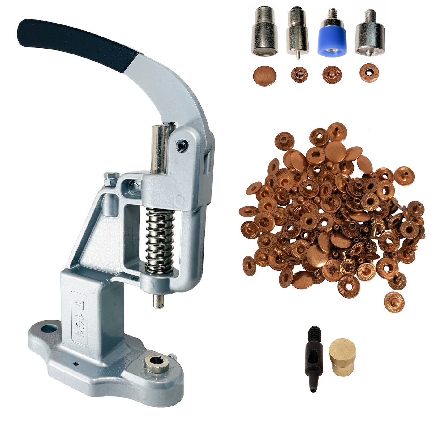 720 sets of 10mm (line 16) VT2 4 Piece Fashion Snap Buttons with Manual Press Machine, Dies, Hole Punch Tool