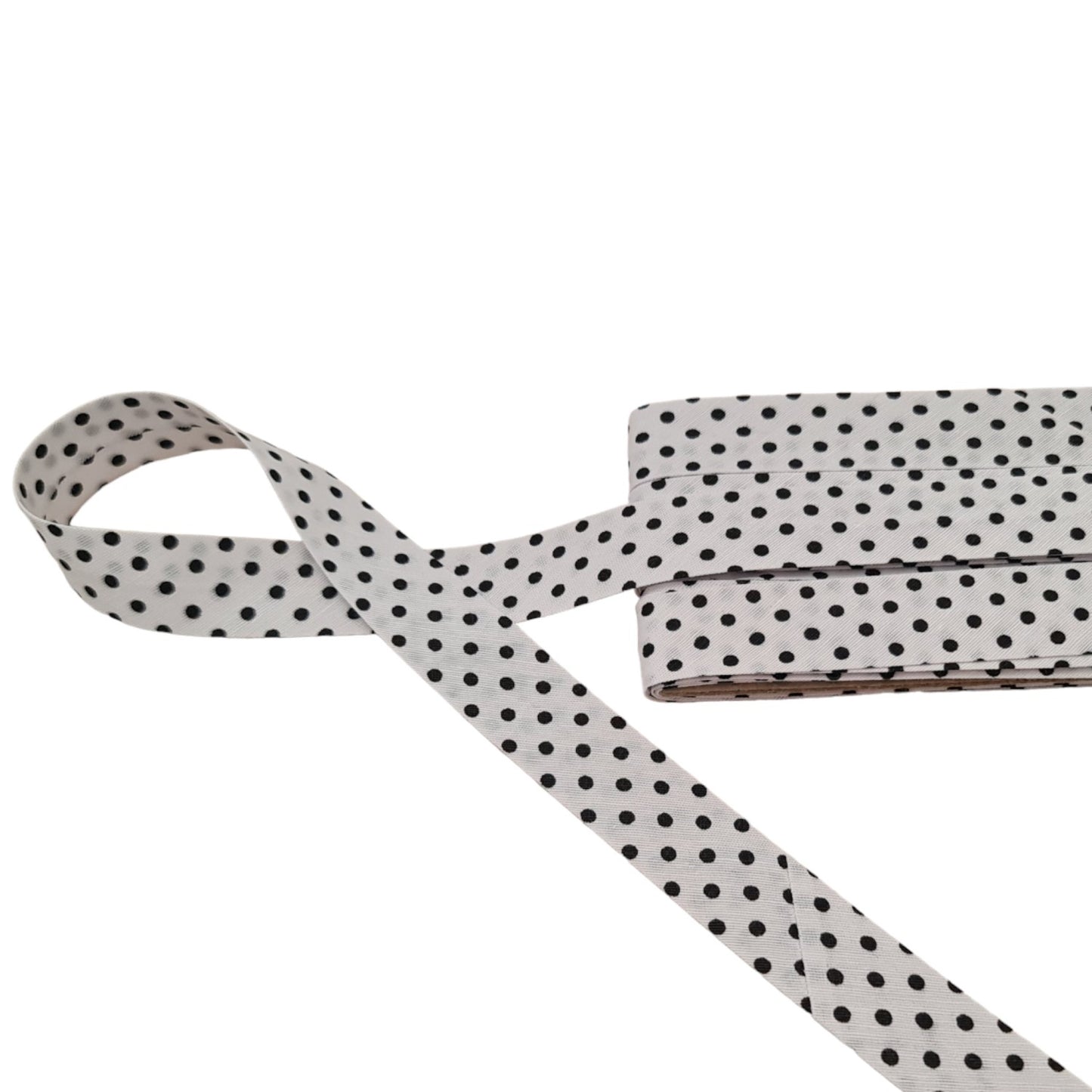 Hobby Trendy 5 Yard White Bias Binding Tape with Polka Dots (Single Fold) 20mm-13/16inch Various Colors, DIY Garment Accessories (Copy)