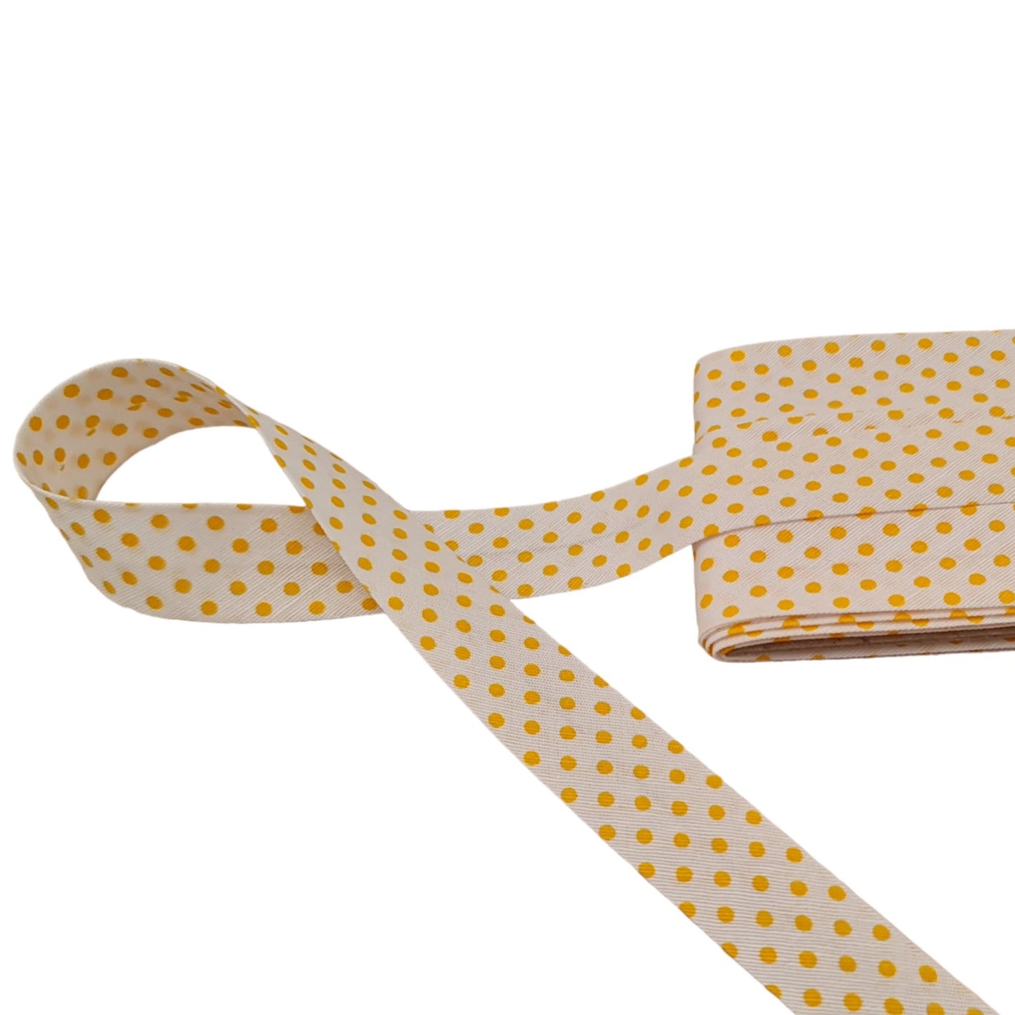Hobby Trendy 5 Yard White Bias Binding Tape with Polka Dots (Single Fold) 20mm-13/16inch Various Colors, DIY Garment Accessories (Copy)