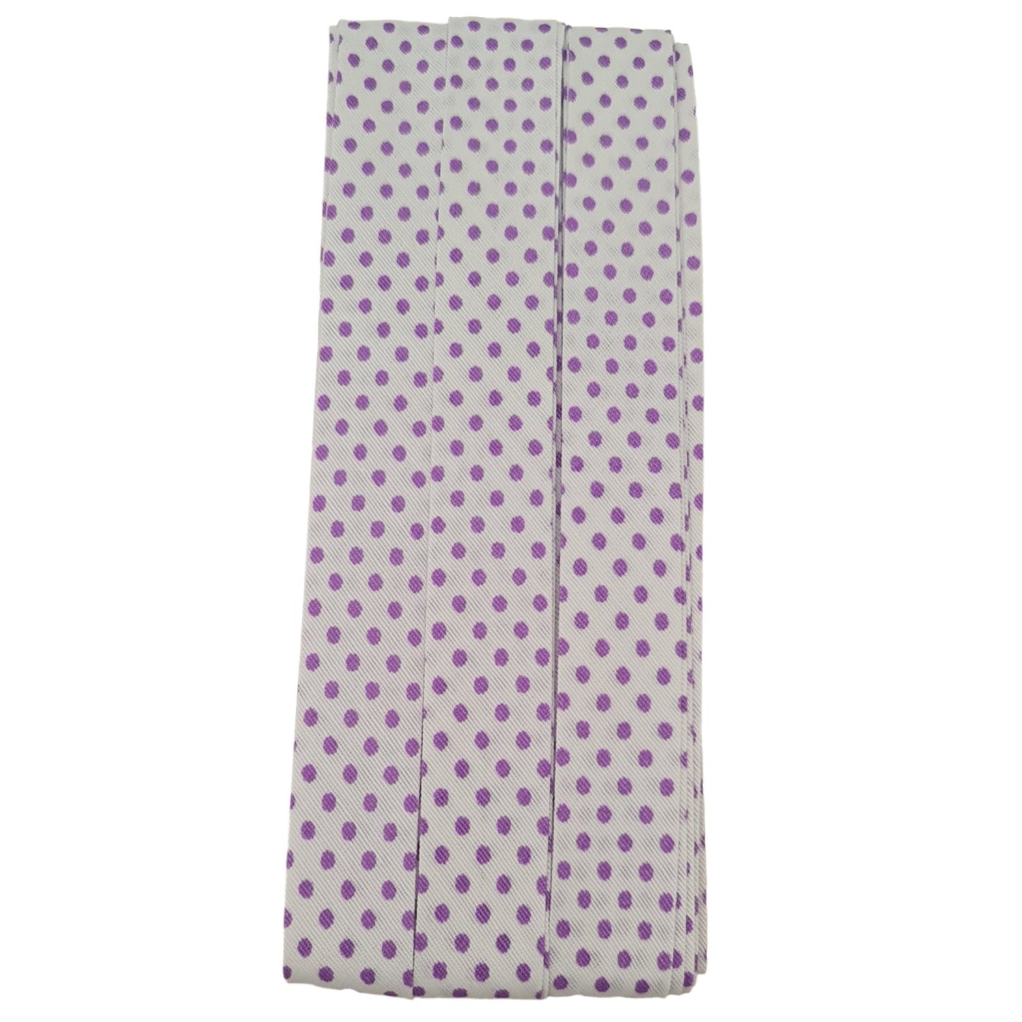 Hobby Trendy 5 Yard White Bias Binding Tape with Polka Dots (Single Fold) 20mm-13/16inch Various Colors, DIY Garment Accessories (Copy)
