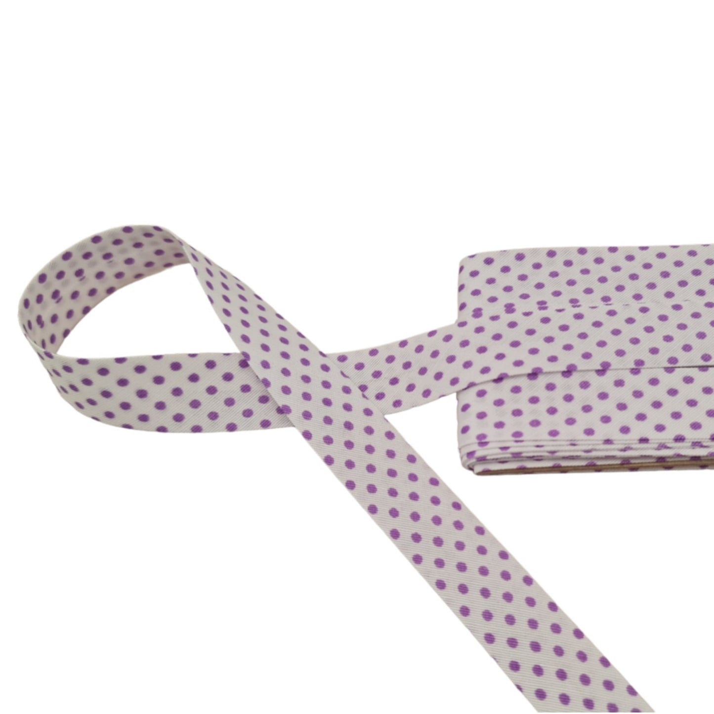 Hobby Trendy 5 Yard White Bias Binding Tape with Polka Dots (Single Fold) 20mm-13/16inch Various Colors, DIY Garment Accessories (Copy)