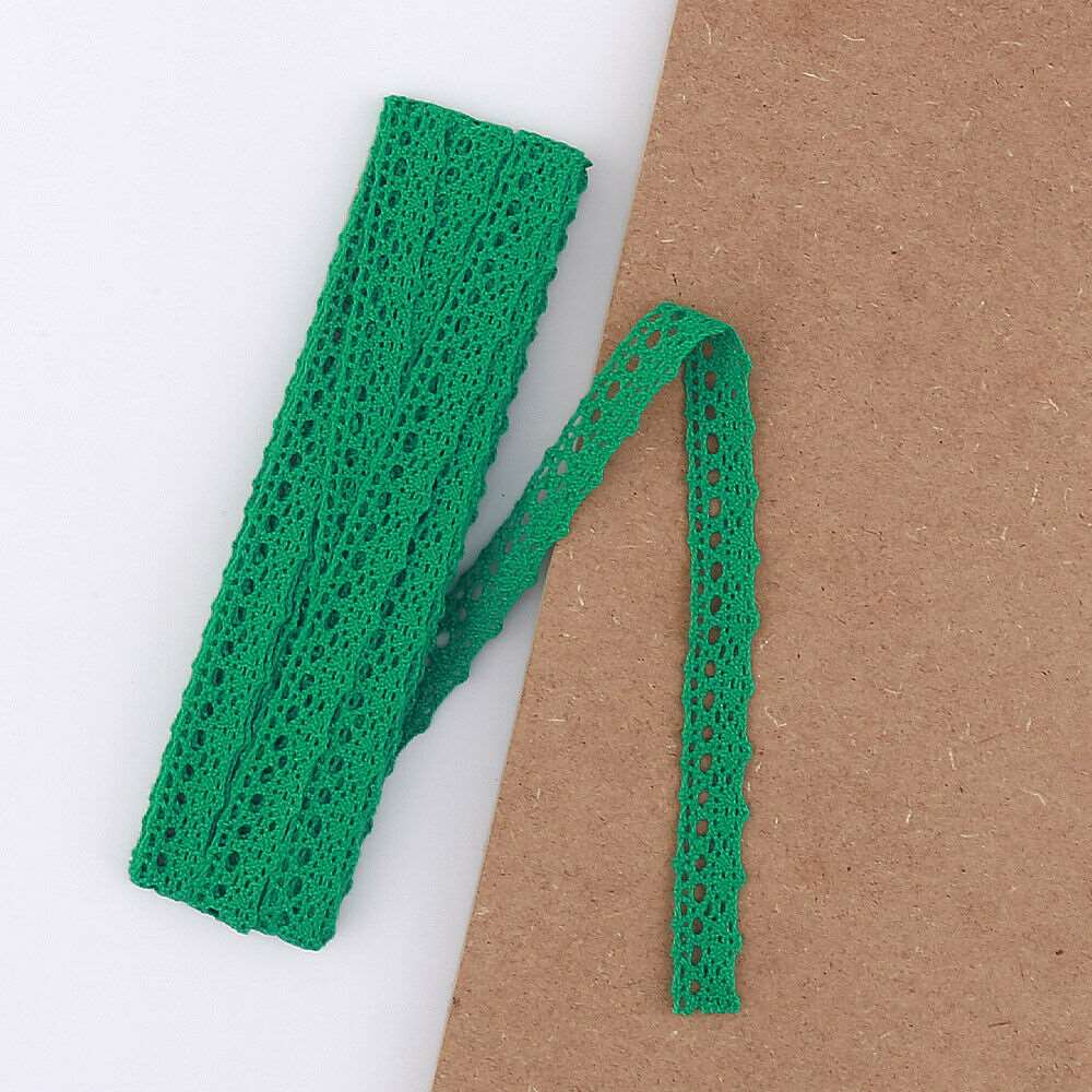 cotton crochet green lace trimming -5 mt (34519)