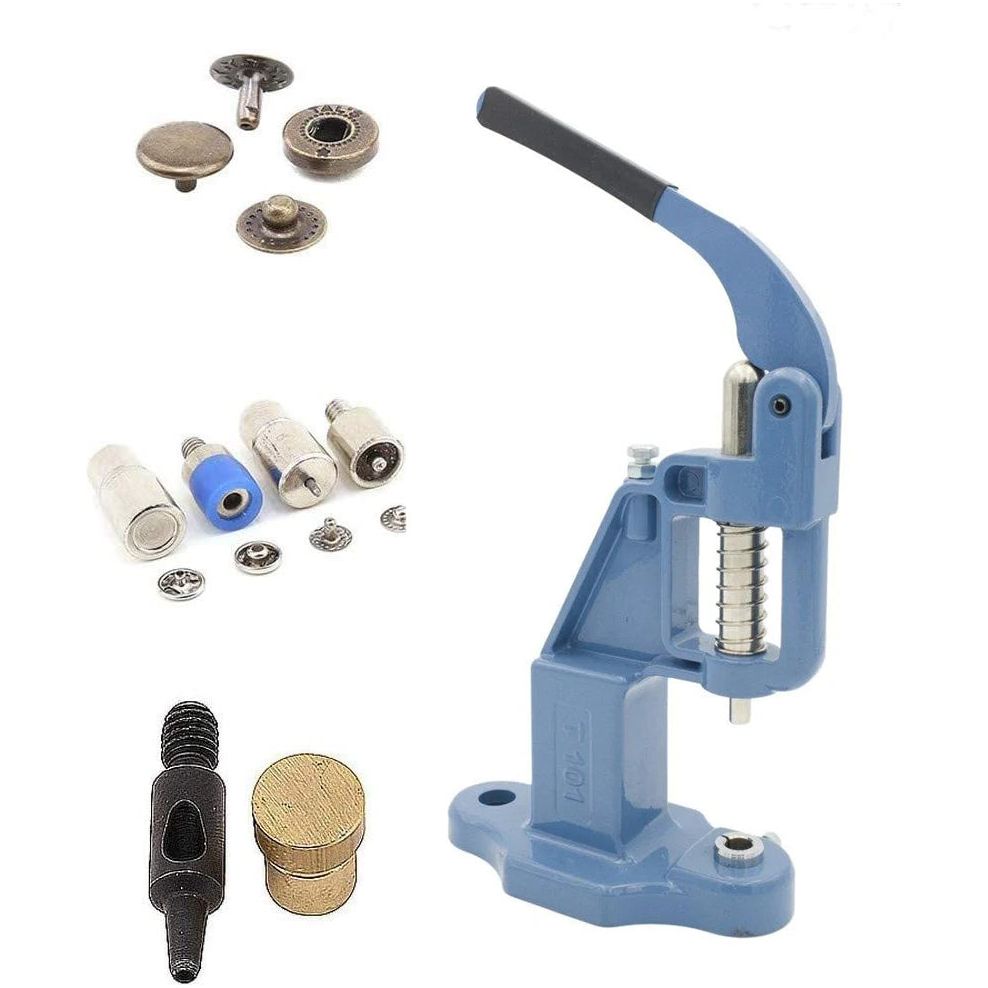 720 sets 4 piece 12.5mm (line 20) fashion spring snap buttons with manual press machine, dies, hole punch tool