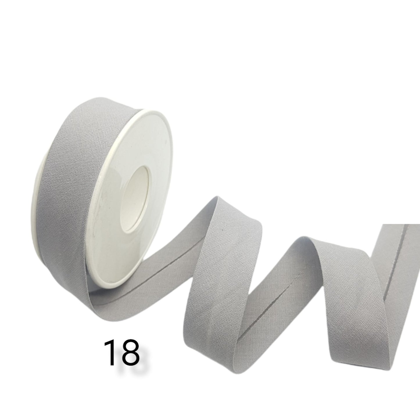 hobby trendy 100% cotton bias binding tape (single fold) 20mm-13/16inch (5meters- 5.46yards) for sewing, seaming, binding, hemming, piping, quilting 18 light gray