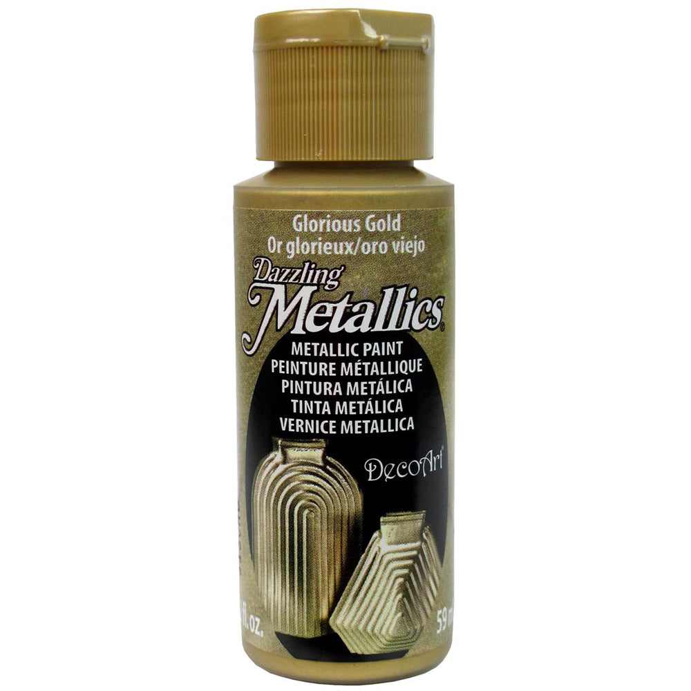 decoart dazzling metallics - glorious gold - 2 oz